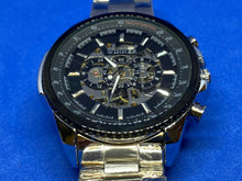 Load image into Gallery viewer, Unused Winner Mens Skeleton Silver Black Stylish Self-Wind Automatic Watch Hours