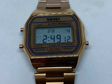 Load image into Gallery viewer, Unused Skmei Men 30m Rose Gold Tone Digital Alarm Chrono Watch Hours~New Battery
