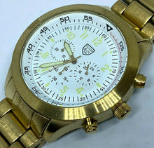 Load image into Gallery viewer, Picard & Cie Men 30m Gold Tone Analog Quartz Chronograph Watch Hours~New Battery