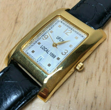 Load image into Gallery viewer, Vintage UFCW Local 1099 Men Lady Gold Tone Analog Quartz Watch Hours~New Battery