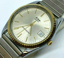 Load image into Gallery viewer, VTG Acqua By Timex Men Dual Tone Fluted Bezel Quartz Watch Hour~Date~New Battery