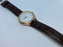 Load image into Gallery viewer, Unused Mreurio Mens Rose Gold Tone Leather Analog Quartz Watch Hours~New Battery