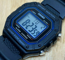 Load image into Gallery viewer, SKMEI Mens 50m Black Barrel Digital Alarm Chrono Quartz Watch Hours~New Battery