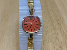 Load image into Gallery viewer, VTG Timex Lady Gold Tone Orange Dial Cocktail Hand-Wind Mechanical Watch Hours