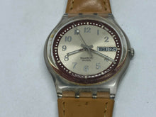 Load image into Gallery viewer, Retro 2002 Swatch Swiss IP36 Mens Leather Analog Quartz Watch Hours~New Battery