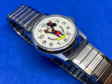 Load image into Gallery viewer, Vintage Disney Mickey Bradley 29mm Swiss Silver Hand-Wind Mechanical Watch Hours