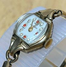 Load image into Gallery viewer, VTG Hydepark Lady 10k RGP GF Band Faux Gemstones Hand-Wind Mechanical Watch Hour