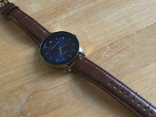 Load image into Gallery viewer, Van Heusen Mens Silver Blue Real Diamond Analog Quartz Watch Hours~New Battery