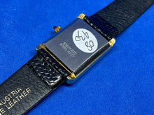 Load image into Gallery viewer, Vintage J&G Gold Tone Rectangle Leather Swiss Hand-Wind Mechanical Watch Hours