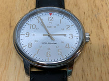 Load image into Gallery viewer, Timex Men 43mm Military Dial Silver Leather Analog Quartz Watch Hour~New Battery