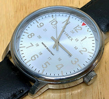 Load image into Gallery viewer, Timex Men 43mm Military Dial Silver Leather Analog Quartz Watch Hour~New Battery