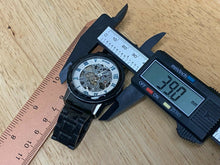 Load image into Gallery viewer, Sewor Mens Black Skeleton Roman Hand-Wind Mechanical Wind Analog Watch Hours