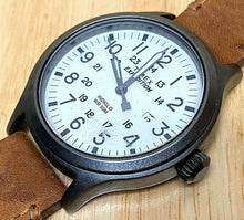 Load image into Gallery viewer, Timex Expedition Men 50m Gun Metal Leather Analog Quartz Watch Hours~New Battery