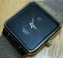 Load image into Gallery viewer, Techno Pave Men Silver Back Square Mesh Band Analog Quartz Watch Hour~New Batter