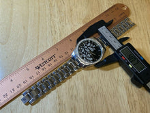 Load image into Gallery viewer, FMD Men Silver Black Japan Movt Rhinestone Analog Quartz Watch Hours~New Battery