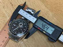 Load image into Gallery viewer, Express Men 50m Silver Black Steel Analog Quartz Chrono Watch Hour~Date~New Batt