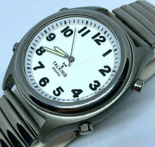 Load image into Gallery viewer, OEM Men Silver White Atomic Radio Controlled Talking Analog Watch Hours~New Batt