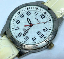 Load image into Gallery viewer, Timex Indiglo Mens 50m Silver White Analog Quartz Watch Hours~Date~New Battery