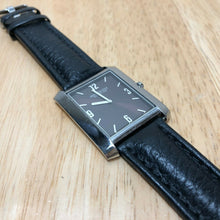 Load image into Gallery viewer, Kenneth Cole Men Ultra Thin Steel Leather Rectangle Quartz Watch Hour~New Batter