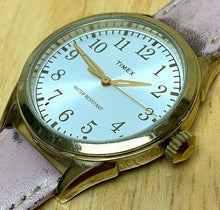 Load image into Gallery viewer, Timex Large 40mm Men 30m Gold Tone Leather Analog Quartz Watch Hours~New Battery