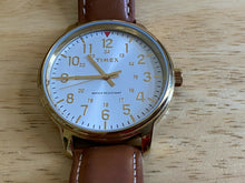 Load image into Gallery viewer, Timex Men 43mm Gold Tone Military Dial Leather Analog Quartz Watch Hour~New Batt