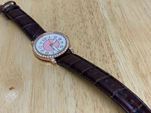Load image into Gallery viewer, Japan Movt Men Leather Gold Tone Rhinestone Analog Quartz Watch Hour~New Battery
