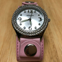 Load image into Gallery viewer, Unused Gruen Men Lady Wide Band Rhinestone Analog Quartz Watch Hours~New Battery