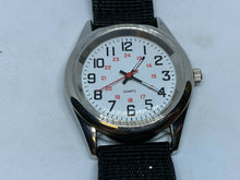 Load image into Gallery viewer, VTG Accutime Men Silver White Military Dial Analog Quartz Watch Hour~New Battery