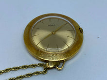 Load image into Gallery viewer, Vintage ADRA Lady Gold Tone Slim Hand-Wind Necklace Pendant Pocket Watch Hours
