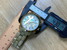 Load image into Gallery viewer, Michael Kors MK-5217 Lady Faux Onyx Analog Quartz Chrono Watch Hours~New Battery