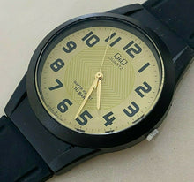 Load image into Gallery viewer, Unused Q&Q By Citizen Men 100m Black Beige Analog Quartz Watch Hours~New Battery