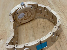 Load image into Gallery viewer, Unused Earth Men Light Solid Wood Analog Quartz Watch Hours~Day Date~New Battery