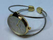 Load image into Gallery viewer, Unused Eikon Lady Dual Tone Wire Cuff Bangle Analog Quartz Watch Hour~New Batter