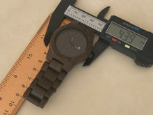 Load image into Gallery viewer, Bewell Mens All Dark Brown Solid Wood Analog Quartz Watch Hours~Date~New Battery
