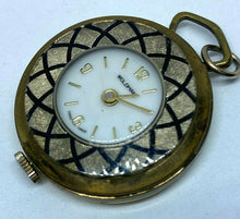 Load image into Gallery viewer, VTG Woldman Lady Swiss Gold Tone Hand-Wind Necklace Pendant Pocket Watch Hours