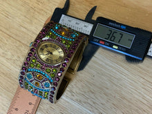 Load image into Gallery viewer, Unused HEIDI DAUS Color Bling Crystals Cuff Bangle Quartz Watch Hour~New Battery