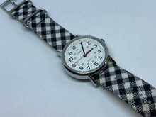 Load image into Gallery viewer, Timex Weekender Indiglo Mens Silver White Analog Quartz Watch Hours~New Battery