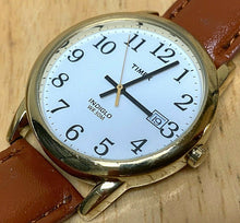 Load image into Gallery viewer, Timex Indiglo Men 30m Gold Tone Leather Analog Quartz Watch Hour~Date~New Batter