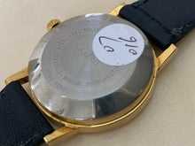 Load image into Gallery viewer, Vintage Acent Mens Classic Gold-Black Leather Hand Wind Mechanical Watch Hours