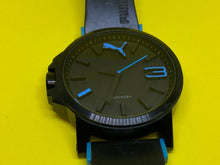 Load image into Gallery viewer, Puma Time Men 100m 3D Dial 100m Black Large Analog Quartz Watch Hour~New Battery