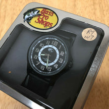 Load image into Gallery viewer, New Old Stock Bass Pro Shops Men 30m Black Leather Analog Quartz Watch Hours~Box
