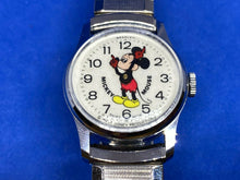 Load image into Gallery viewer, Vintage Disney Mickey Bradley 29mm Swiss Silver Hand-Wind Mechanical Watch Hours