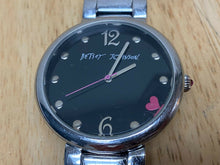 Load image into Gallery viewer, Betsey Johnson Lady Silver Black Steel Large Analog Quartz Watch Hour~New Batter