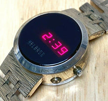 Load image into Gallery viewer, Rare Vintage Helbros Lady Gold Tone RED LED Digital Watch Hours~Date~New Battery
