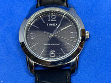 Load image into Gallery viewer, Timex TW2R86600 Men 50m Silver Black Leather Analog Quartz Watch Hour~New Batter