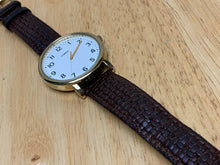 Load image into Gallery viewer, Timex Indiglo Mens 30m Gold White Leather Analog Quartz Watch Hours~New Battery