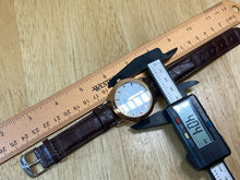 Load image into Gallery viewer, MREURIO Mens Rose Gold Tone Leather Band Analog Quartz Watch Hours~New Battery