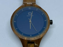 Load image into Gallery viewer, Dealenb Lady Dark Brown Solid Wood Blue Dial Analog Quartz Watch Hour~New Batter