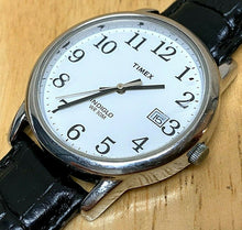 Load image into Gallery viewer, Timex Indiglo Mens 30m Silver White Leather Analog Quartz Watch Hour~New Battery