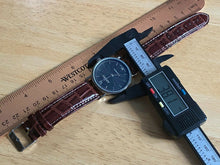 Load image into Gallery viewer, ANLEO Mens 30m Silver Black Textured Dial Analog Quartz Watch Hours~New Battery